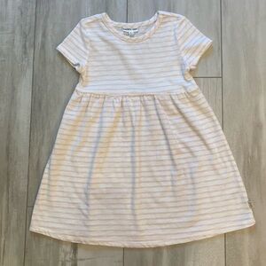 Sammy + Nat Light Pink and White Striped Cotton Blend T-Shirt Dress, size 4